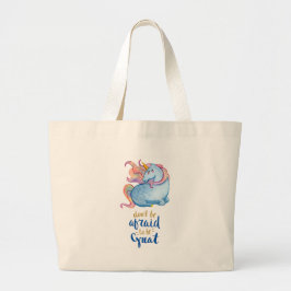 Bolso De Tela Gigante Cita Inspiradora de Unicornio Azul