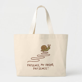 Bolso De Tela Gigante Cita Motivacional de Caracol Adorable Paciencia
