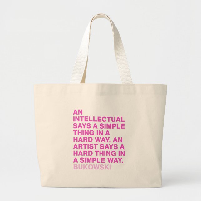 Bolso De Tela Gigante Citas de Charles Bukowski (Frente)