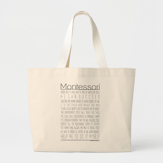 Bolso De Tela Gigante Citas de Maria Montessori (Frente)