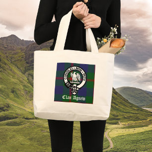 Bolso De Tela Gigante Clan Agnew Tartan Escudo