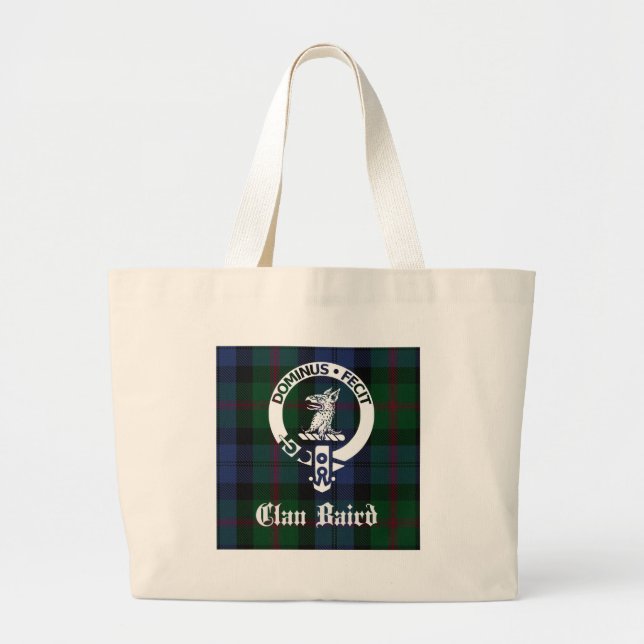 Bolso De Tela Gigante Clan Baird Escudo Tartan (Frente)