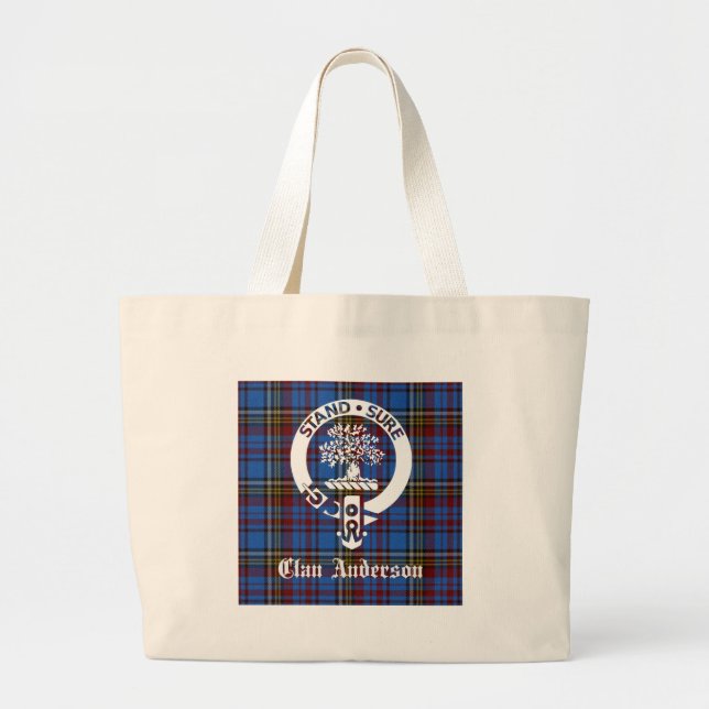 Bolso De Tela Gigante Clan escocés Anderson Escudo y Tartán (Frente)