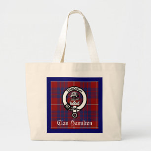 Bolso De Tela Gigante Clan Hamilton Escudo & Tartan