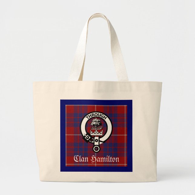 Bolso De Tela Gigante Clan Hamilton Escudo & Tartan (Frente)