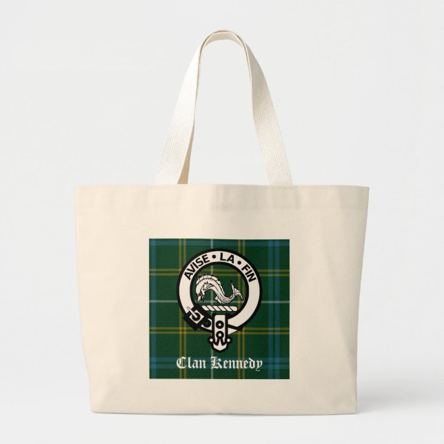 Bolso De Tela Gigante Clan Kennedy Escudo Tartán (Frente)