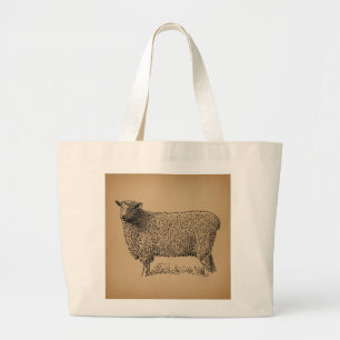 Bolso De Tela Gigante Clásico Ilustracion Granja Antigua Animal