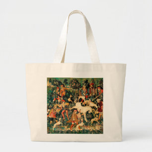 Bolso De Tela Gigante Clásico medieval de Tapestries de Unicornio defien