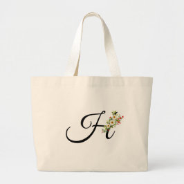 Bolso De Tela Gigante Classic monogram H red white flower mother gift