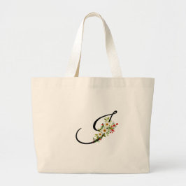 Bolso De Tela Gigante Classic monogram I red white flower mother gift