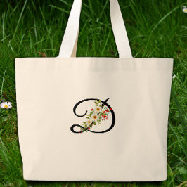 Bolso De Tela Gigante Classic monogram red white flower mother gift