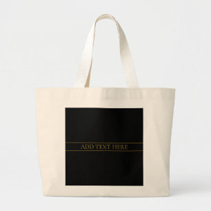 Bolso De Tela Gigante Classy Personalizable Gold Text & Lines