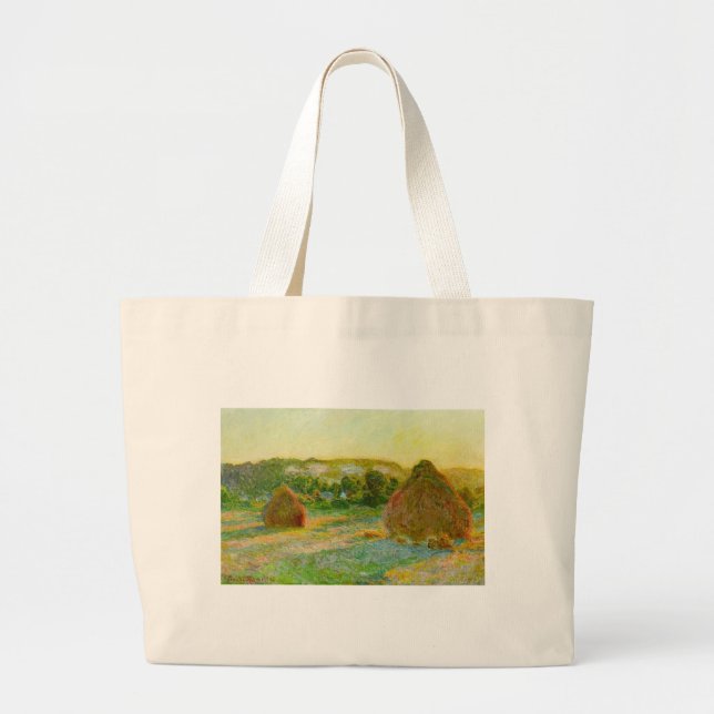 Bolso De Tela Gigante Claude Monet // Haystacks (Frente)