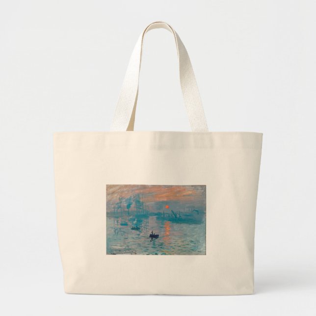 Bolso De Tela Gigante Claude Monet Impression Sunrise French (Frente)