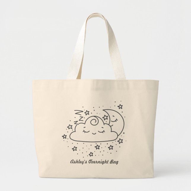 Bolso De Tela Gigante Cloud Moon and Stars Baby's Overnight Bag (Frente)
