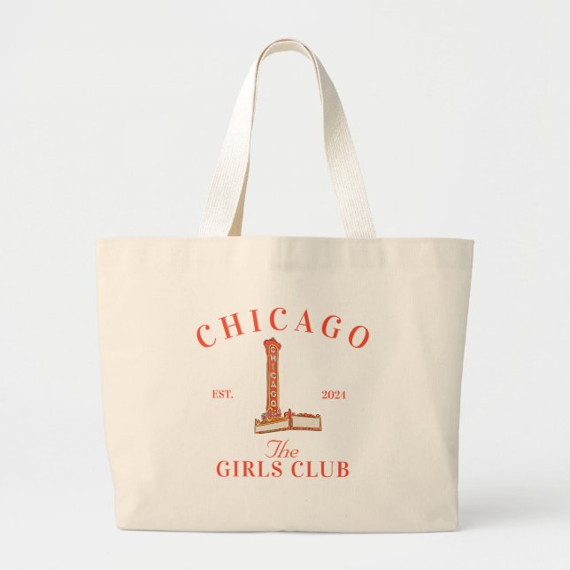 Bolso De Tela Gigante Club de Chicas Bachelorette de Chicago (Frente)