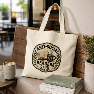 Bolso De Tela Gigante Club de Lectores Antisociales Bordado Estilo Libre
