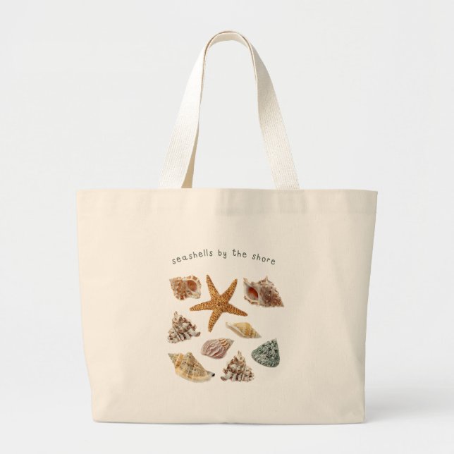Bolso De Tela Gigante Coastal Seashells Aesthetic Large Tote Bag (Frente)