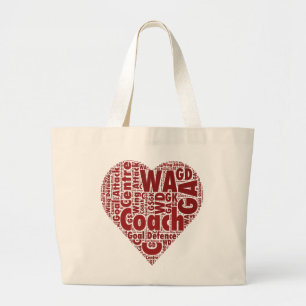 Bolso De Tela Gigante Coche del Netball y diseño del corazón de las