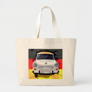 Bolso De Tela Gigante Coche trabante y bandera alemana, muro de Berlín