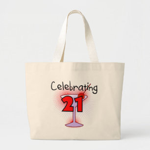 Bolso De Tela Gigante Cóctel que celebra 21 camisetas y regalos