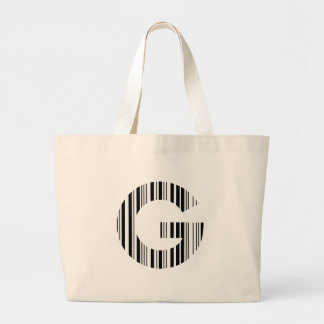 Bolso De Tela Gigante CÓDIGO DE BARRAS DE LA LETRA G Patrón de código de