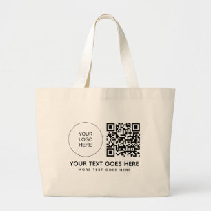 Bolso De Tela Gigante Código de barras del logotipo comercial de la empr