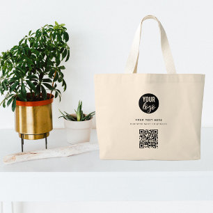 Bolso De Tela Gigante Código QR Logotipo comercial Minimalista moderno