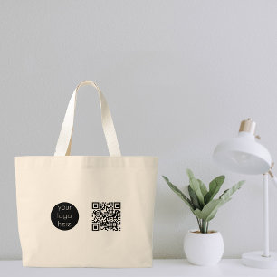 Bolso De Tela Gigante Código QR promocional de la empresa con logotipo c