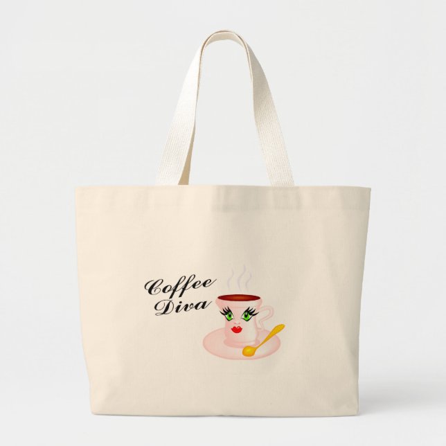 Bolso De Tela Gigante Coffee Diva (Frente)