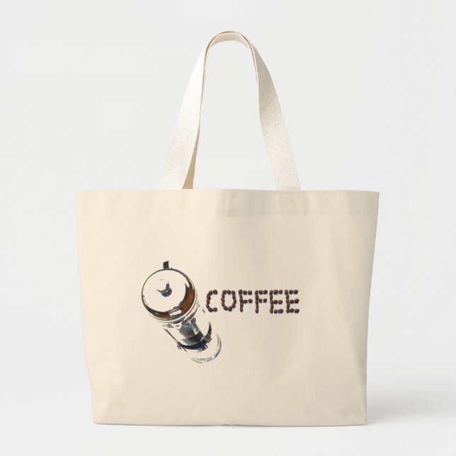 Bolso De Tela Gigante Coffee MagicEnjoy, "lo primero de la mañana", (Frente)