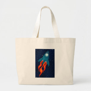 Bolso De Tela Gigante Cohete Espacial Lindo y Diseño de Espacio Exterior