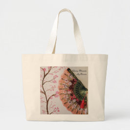 Bolso De Tela Gigante "colección de fans" flores de cerezo