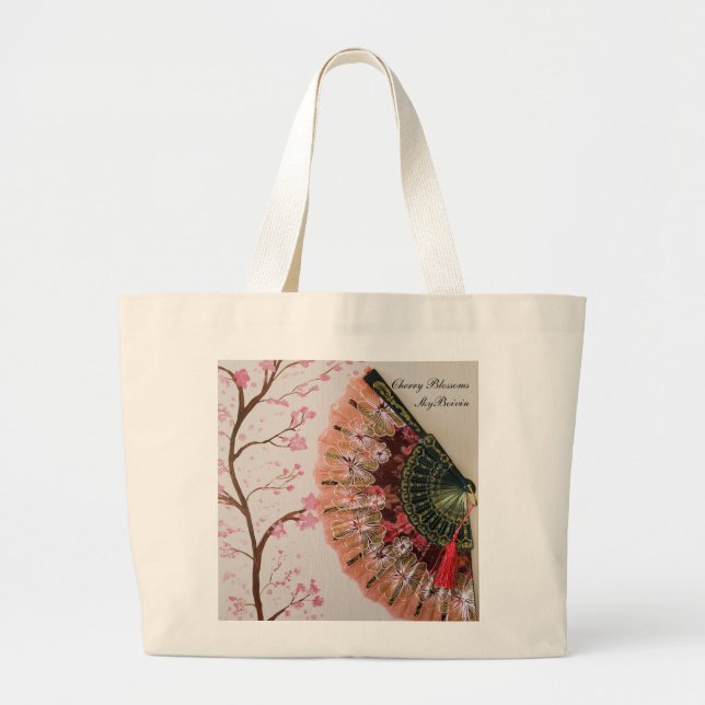 Bolso De Tela Gigante "colección de fans" flores de cerezo (Frente)