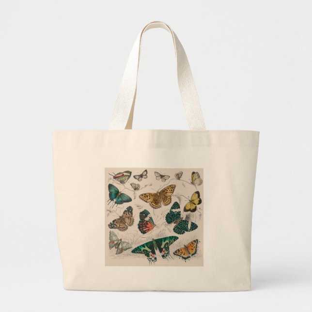 Bolso De Tela Gigante Colección de mariposa Mariposas antiguas (Frente)