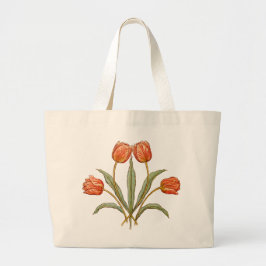Bolso De Tela Gigante Colección de pintura vintage de tulipanes Morris