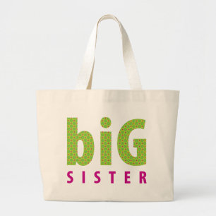 Bolso De Tela Gigante COLECCIÓN DE SIBLINGS - hermana mayor {lime}