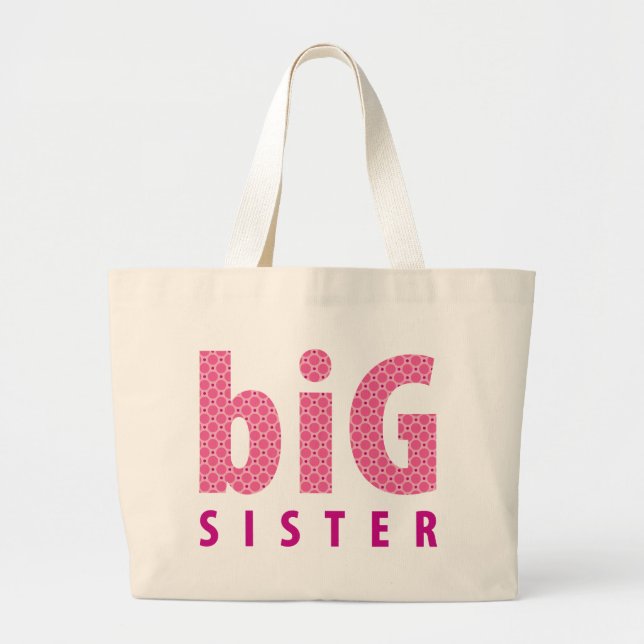 Bolso De Tela Gigante COLECCIÓN DE SIBLINGS - hermana mayor {rosa} (Frente)