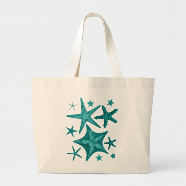 Bolso De Tela Gigante Colección de Starfish Verde 2 (Frente)