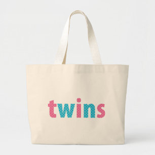 Bolso De Tela Gigante COLECCIÓN DE TWINS - mixto {aqua + rosa}