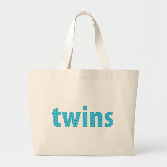 Bolso De Tela Gigante COLECCIÓN DE TWINS - niños {aqua} (Frente)