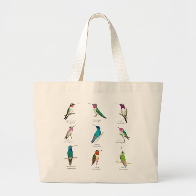 Bolso De Tela Gigante Colibríes de Norteamérica (Frente)