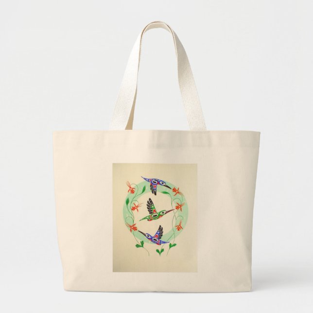 Bolso De Tela Gigante ¡Colibríes del Tlingit en un tote! (Frente)