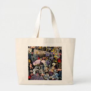 Bolso De Tela Gigante Collage de Flor silvestre
