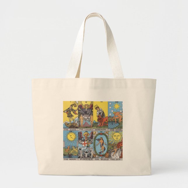 Bolso De Tela Gigante Collage de las cartas de tarot (Frente)