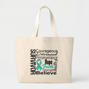 Bolso De Tela Gigante Collage del superviviente del cáncer ovárico