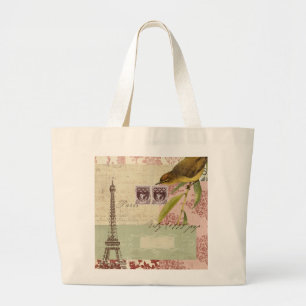 Bolso De Tela Gigante Collage parisiense para el arreglo para requisitos