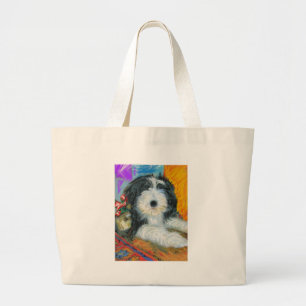 Bolso De Tela Gigante Collie barbudo