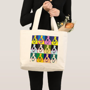 Bolso De Tela Gigante Collie Retro Border Collie Pop Art