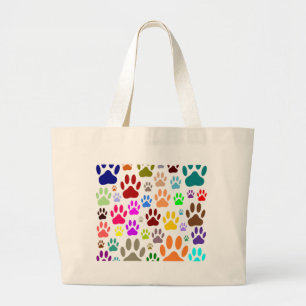 Bolso De Tela Gigante Coloridas pinturas de perros por todas partes